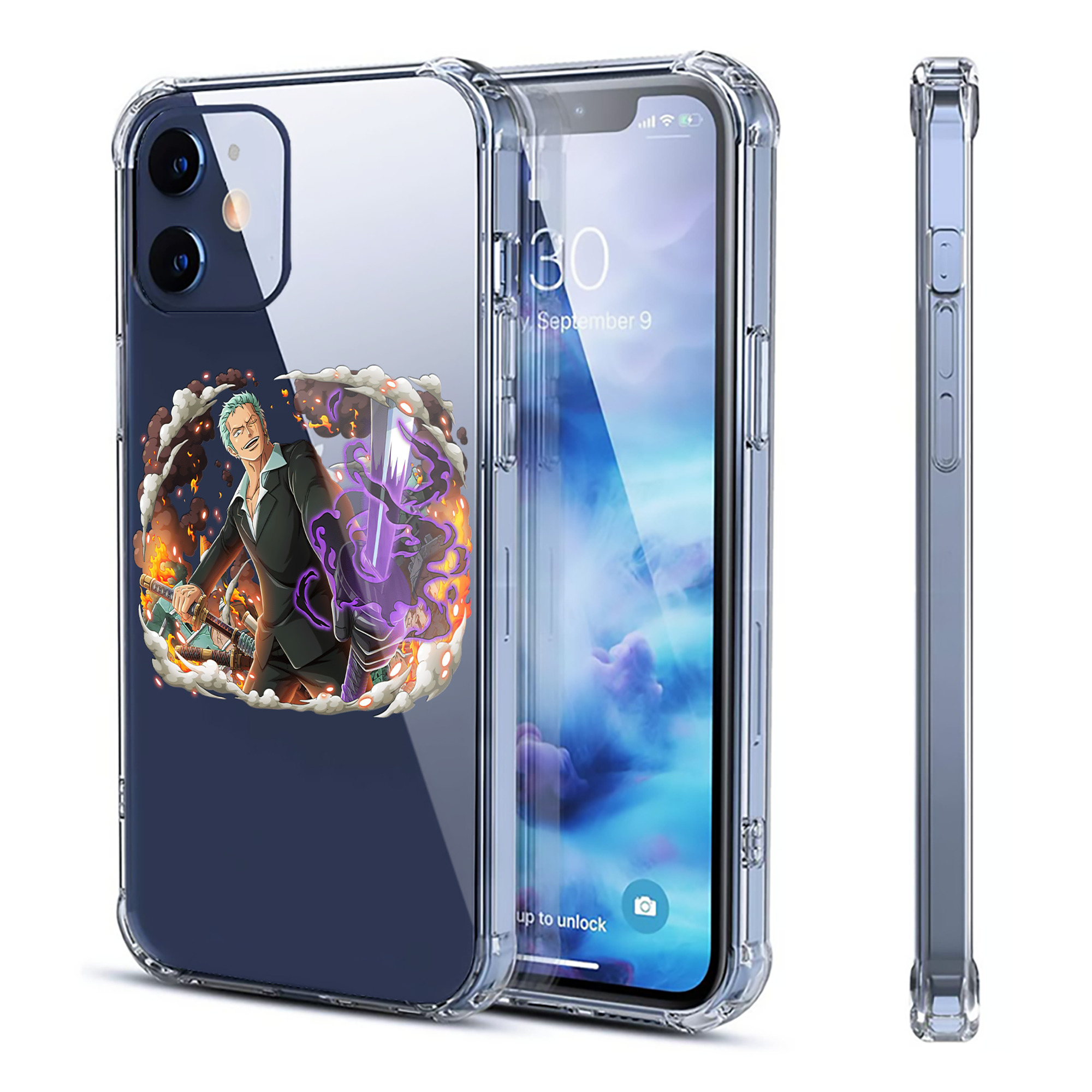 （画像用） ワンピース ロロノア・ゾロ ONE PIECE Roronoa Zoro 【iPhone 12シリーズ対応】透明スマホケース（クリアソフトケース）